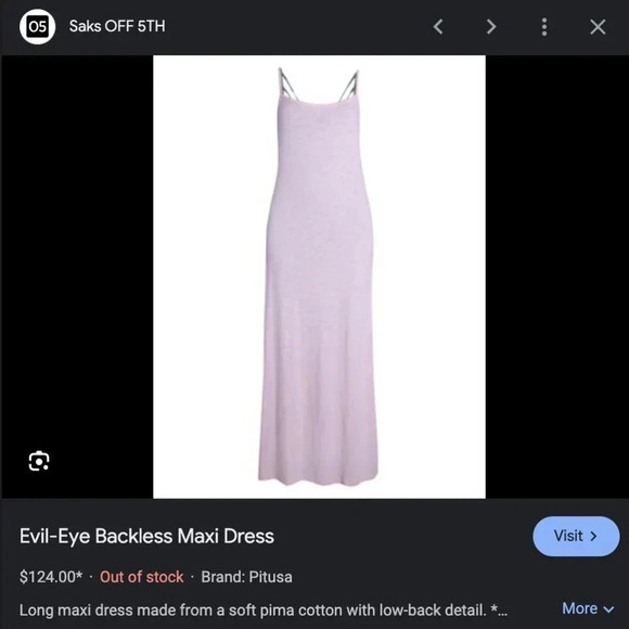 Pitusa Dress Maxi Long Backless Swim Coverup Evil Eye Beaded Cotton Pink OS - Picture 12 of 13